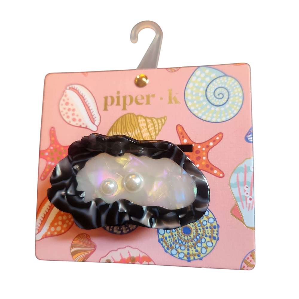 Piper K Oyster with Faux Pearls Ocean Theme Hair Clip